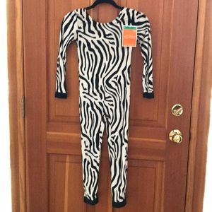 Zebra Jumpsuit Kids Costume Kids M 6/8 Black&White